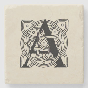 Dessous-de-verre En Pierre Lettre A Monogramme Impression de nœud celtique vi