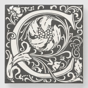 Dessous-de-verre En Pierre Lettre C Monogramme médiéval Art Nouveau