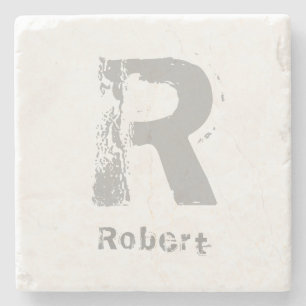 Dessous-de-verre En Pierre Lettre design élégante Modèle Monogramme en marbre