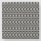 Dessous-de-verre En Pierre Lettre initiale D monogramme (Devant)