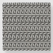 Dessous-de-verre En Pierre Lettre initiale M (Devant)