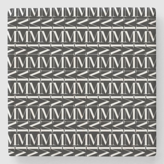 Dessous-de-verre En Pierre Lettre initiale M (Devant)