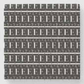 Dessous-de-verre En Pierre Lettre initiale monogramme E (Devant)