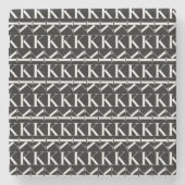 Dessous-de-verre En Pierre Lettre initiale monogramme K (Devant)