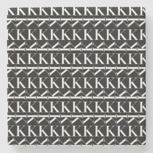 Dessous-de-verre En Pierre Lettre initiale monogramme K