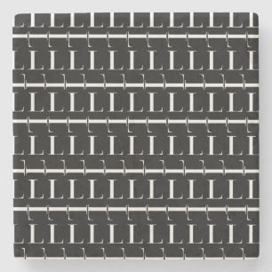 Dessous-de-verre En Pierre Lettre initiale monogramme L