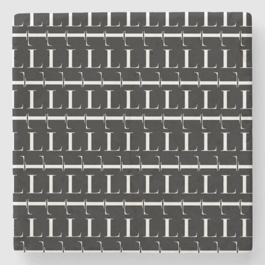 Dessous-de-verre En Pierre Lettre initiale monogramme L (Devant)