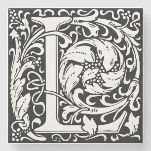 Dessous-de-verre En Pierre Lettre L Monogramme Art Nouveau Médiéval