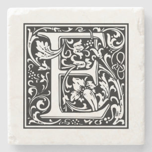 Dessous-de-verre En Pierre Lettre Monogramme personnalisée E Mariage Annivers