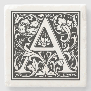Dessous-de-verre En Pierre Lettre vintage "A"