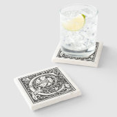 Dessous-de-verre En Pierre Lettre vintage "C" (Côté)