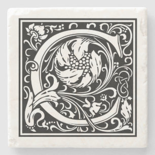 Dessous-de-verre En Pierre Lettre vintage "C"