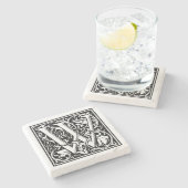 Dessous-de-verre En Pierre Lettre vintage "W" (Côté)