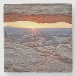 Dessous-de-verre En Pierre Lever de soleil à la voûte de MESA, parc nationa