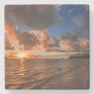Dessous-de-verre En Pierre Lever de soleil à l'île de Mokulua