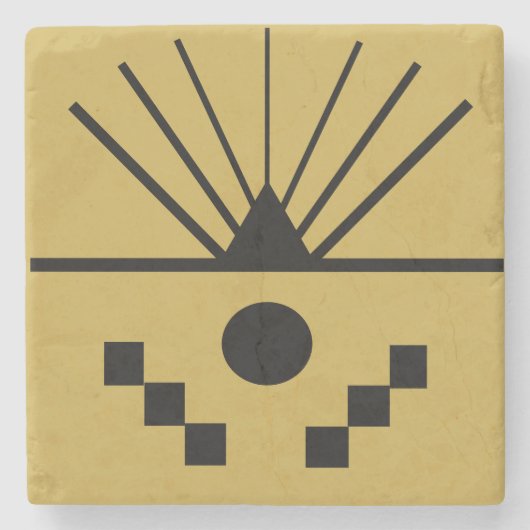 Dessous-de-verre En Pierre Lever de soleil Art déco  (Devant)