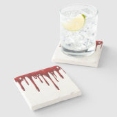 Dessous-de-verre En Pierre Lèvres de sang tombées blanc (Côté)