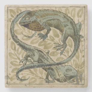 Dessous-de-verre En Pierre Lézards, conception pour une tuile (la semaine su