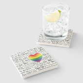 Dessous-de-verre En Pierre LGBT je t'aime (Côté)