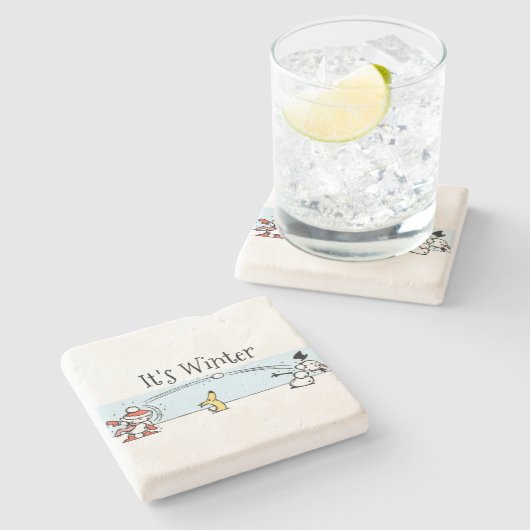 Dessous-de-verre En Pierre L'hiver (Côté)