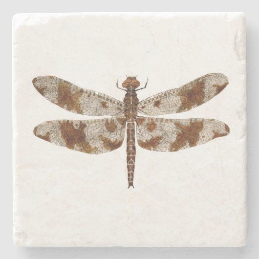 Dessous-de-verre En Pierre Libellule en filigrane d'écumoire (Devant)