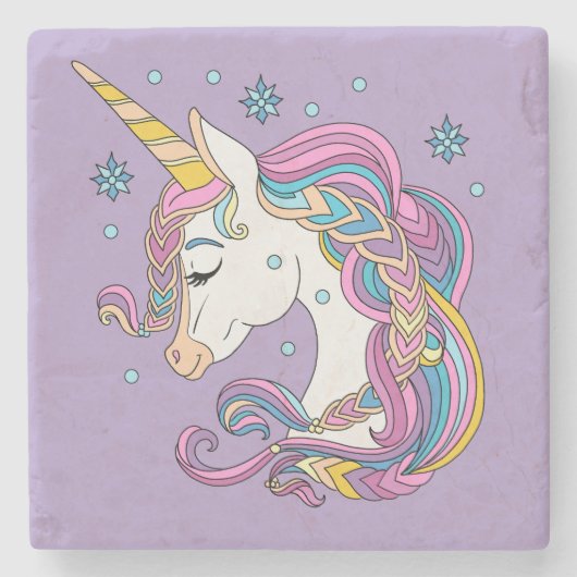 Dessous-de-verre En Pierre licorne de Noël (Devant)