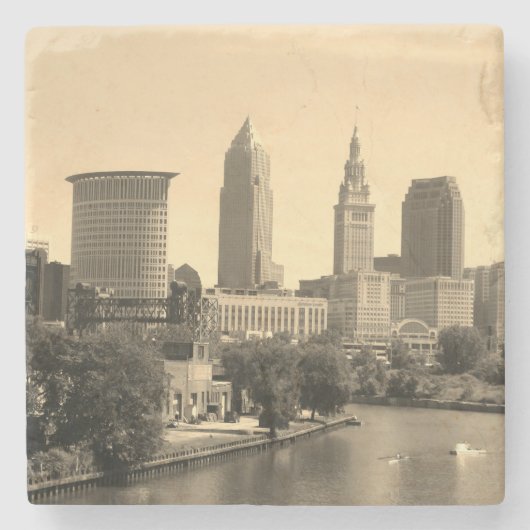 Dessous-de-verre En Pierre Ligne aérienne CLE Riverview (Devant)