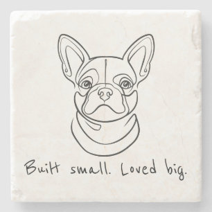 Dessous-de-verre En Pierre Ligne artistique de Bouledogue Français. Construit