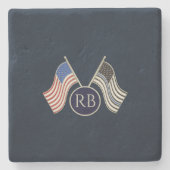 Dessous-de-verre En Pierre Ligne bleue mince (Devant)