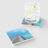 Dessous-de-verre En Pierre Ligne de Navarre Beach (Côté)