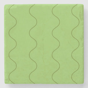 Dessous-de-verre En Pierre Ligne Super verte Wavy Abstraite moderne minimalis