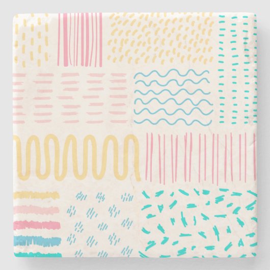 Dessous-de-verre En Pierre Lignes motifs (Devant)