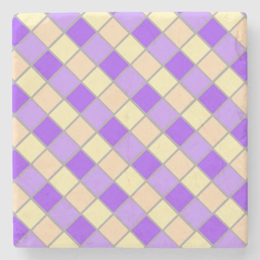 Dessous-de-verre En Pierre Lilac et Peach (Devant)