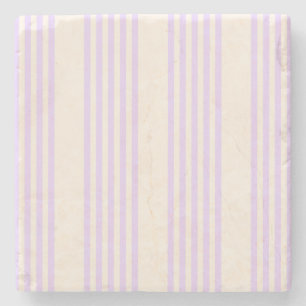 Dessous-de-verre En Pierre Lilac violet et beige cinq bandes motif