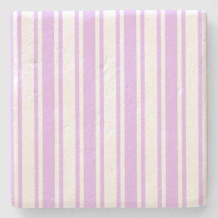 Dessous-de-verre En Pierre Lilac violet et blanc bonbons rayures