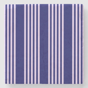 Dessous-de-verre En Pierre Lilac violet et bleu marine cinq bandes motif