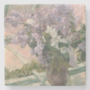 Dessous-de-verre En Pierre Lilacs dans la fenêtre par Mary Cassatt Peintre am