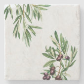 Dessous-de-verre En Pierre L'île méditerranéenne grecque Feuille d'olive (Devant)