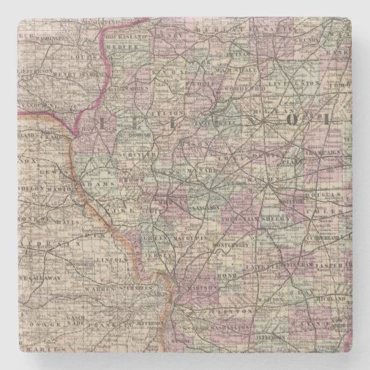 Dessous-de-verre En Pierre L'Illinois 10 (Devant)