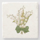 Dessous-de-verre En Pierre Lily de la vallée (Devant)