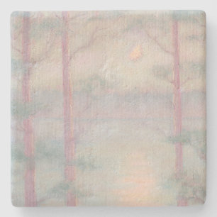 Dessous-de-verre En Pierre Limestone de la lune de livre de contes