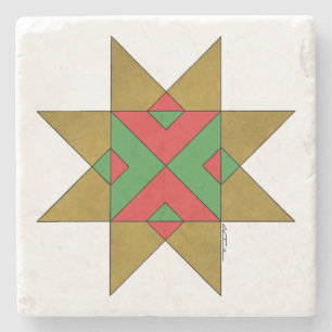 Dessous-de-verre En Pierre Lincolnshire Auseklis Witch Mark rouge et vert