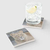 Dessous-de-verre En Pierre Lion 004 (Côté)
