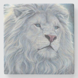 Dessous-de-verre En Pierre Lion blanc