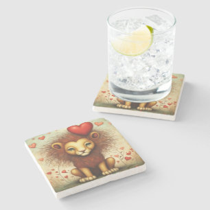 Dessous-de-verre En Pierre Lion Love 1