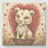 Dessous-de-verre En Pierre Lion Love 3 (Devant)