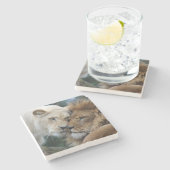Dessous-de-verre En Pierre Lions (Côté)