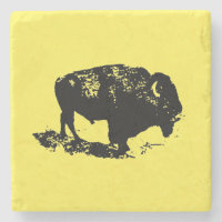 Lithographie de bison de buffle Élégant noir jaune