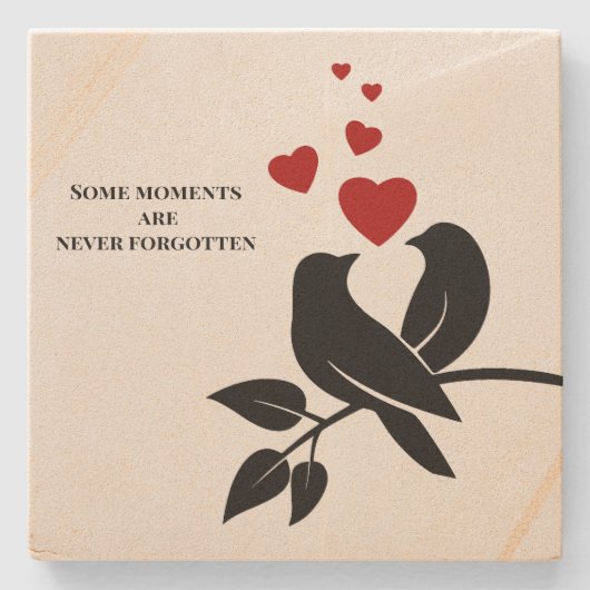 Dessous-de-verre En Pierre little birds with hearts (Devant)