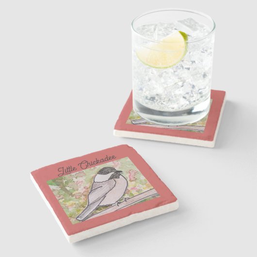 Dessous-de-verre En Pierre Little Chickadee (Côté)